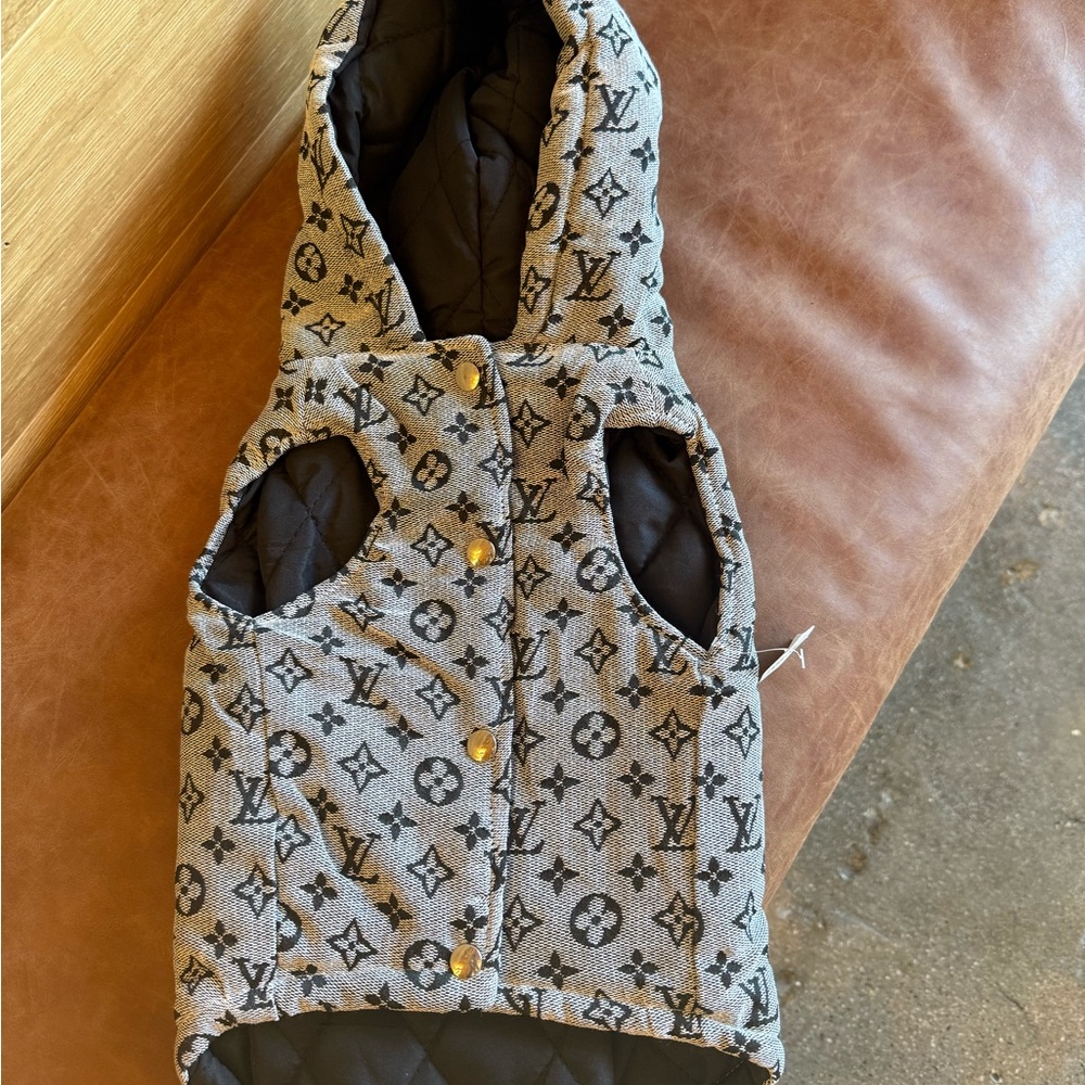 Designer DOG Hooded Outfit- Black and Gray